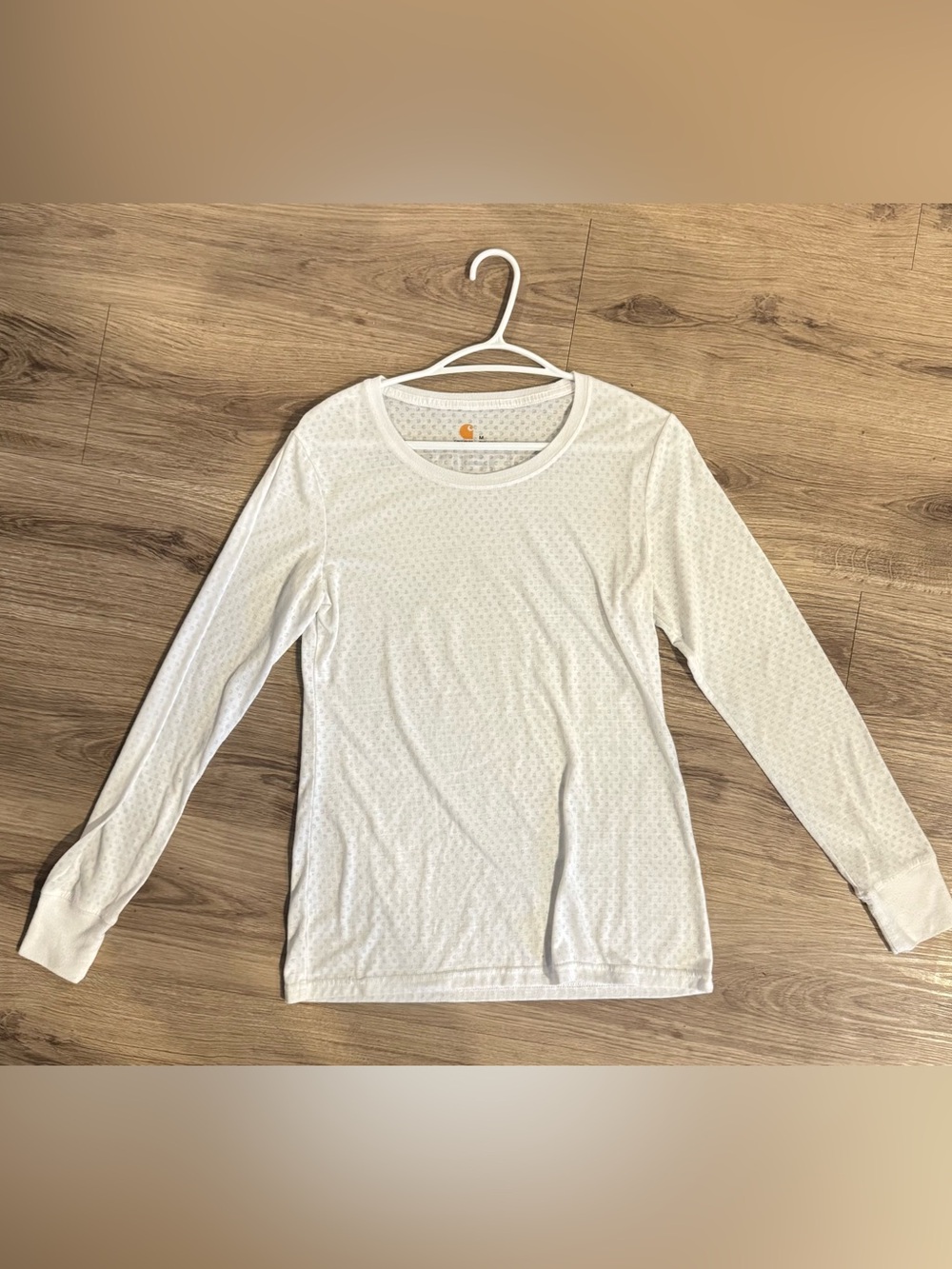 Carhartt White Logo Print Long-Sleeve Women's Crew Neck Tee | Medium - Picture 5 of 6
